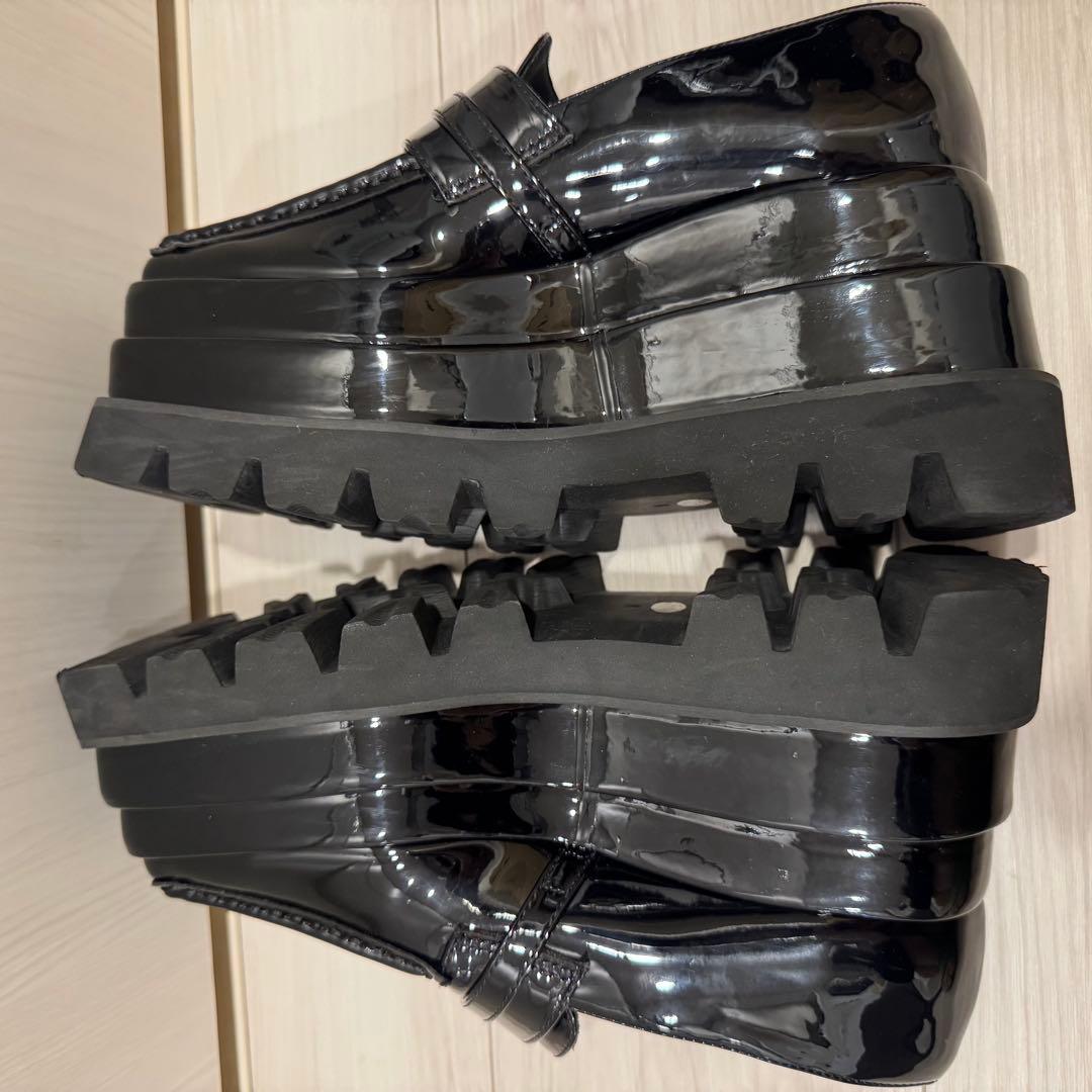 美品◎Darich エナメルプラットフォームローファー M