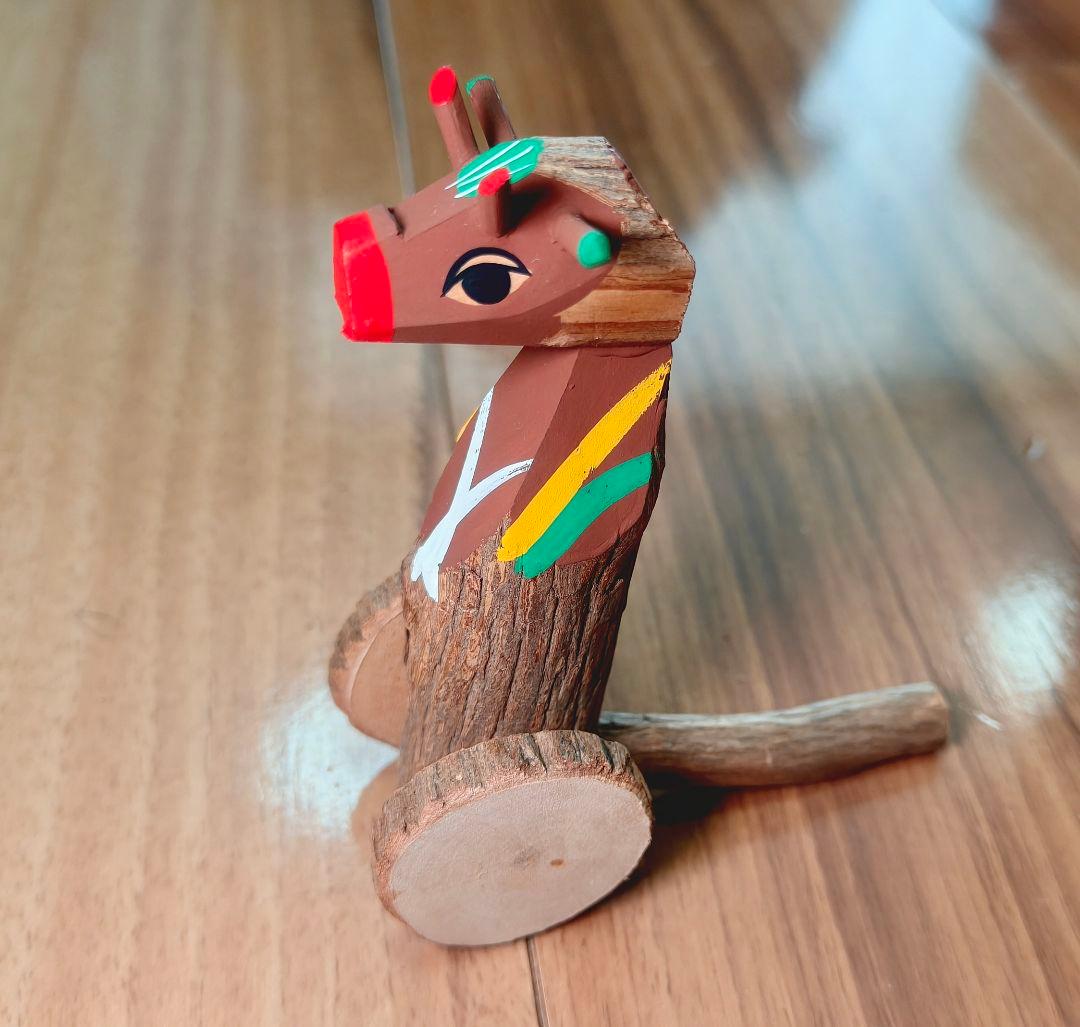 杵島山一刀彫　大八車　牛