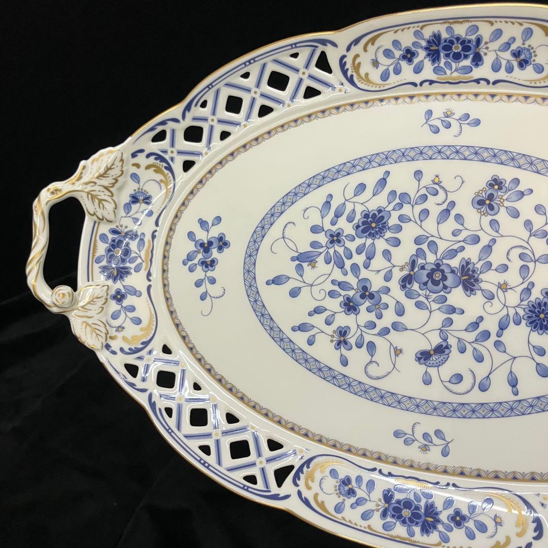 NARUMI ミラノ 大皿 サービスプレート トレー オーバル 透かし c3