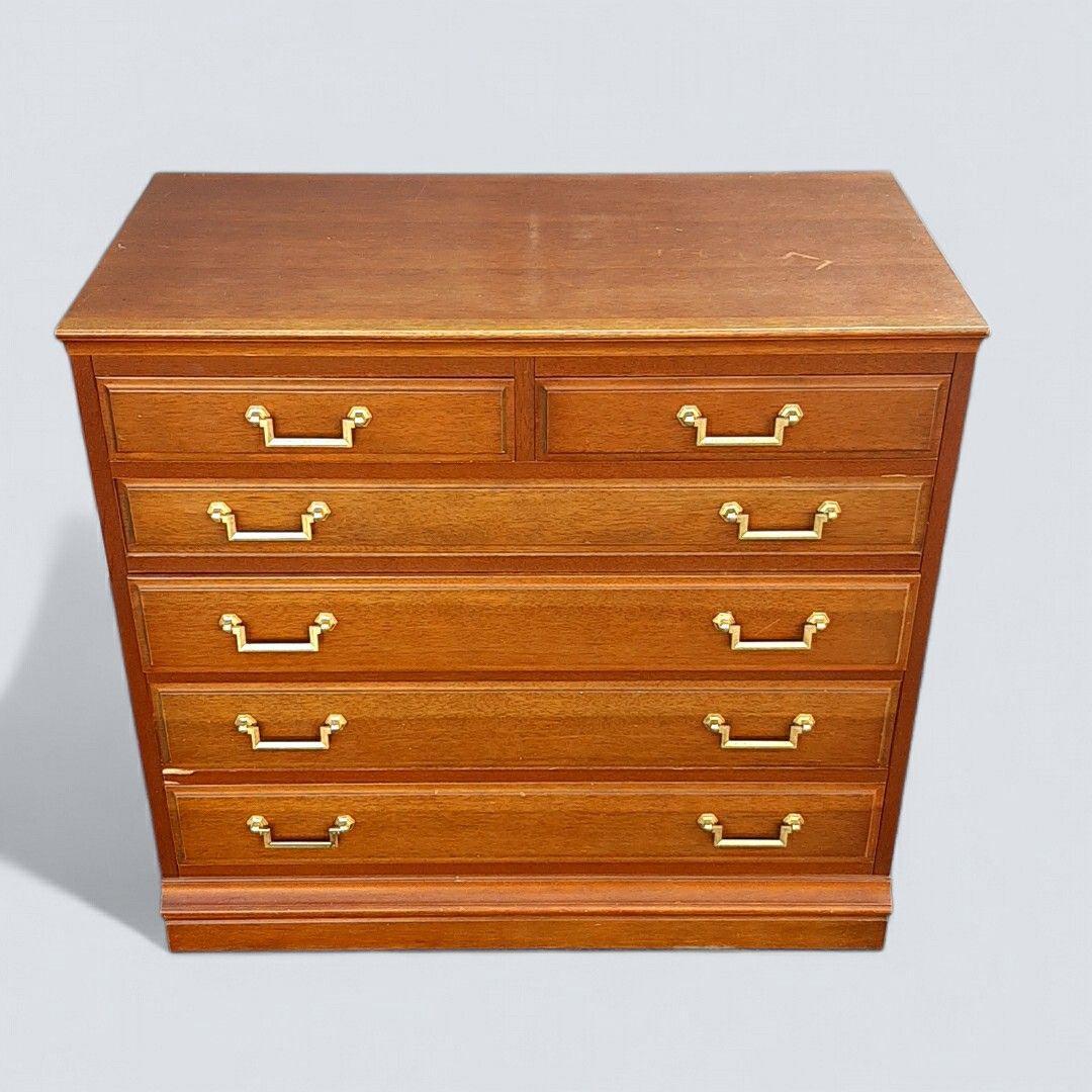 廃盤希少　マルニ木工 地中海 チェスト80 5段6杯 マホガニー maruni