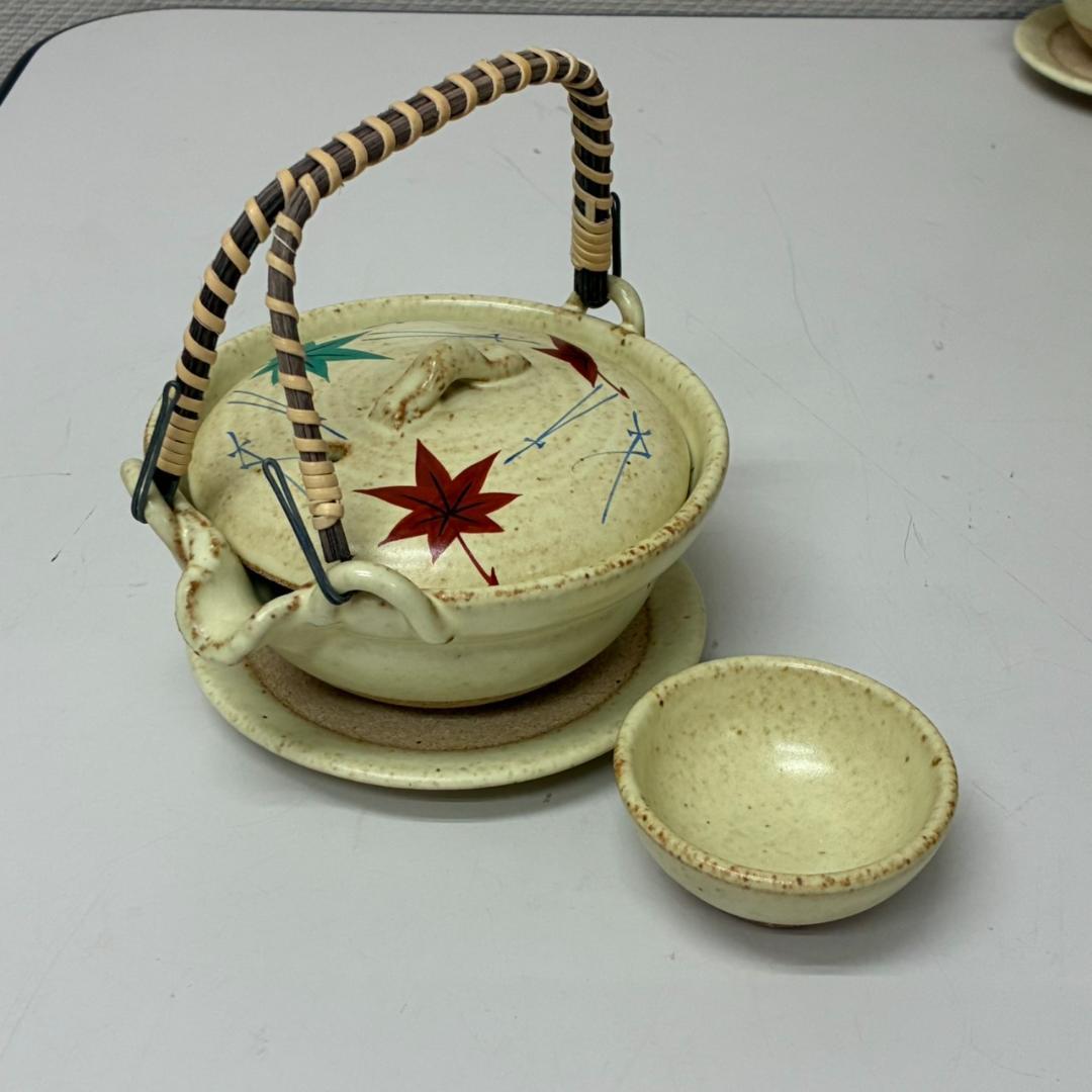 未使用　平型土瓶蒸し　6個　紅葉と松葉