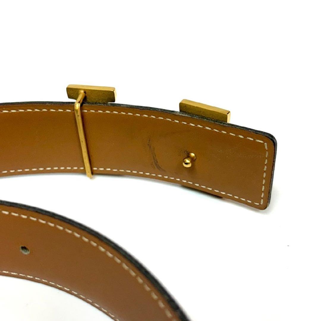 美品 エルメス Hバックル コンスタンス ベルト ゴールド レディース