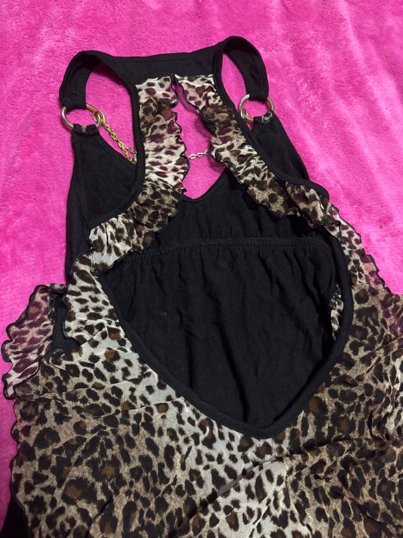 d.i.a. ヒョウ柄 フリルキャミソール