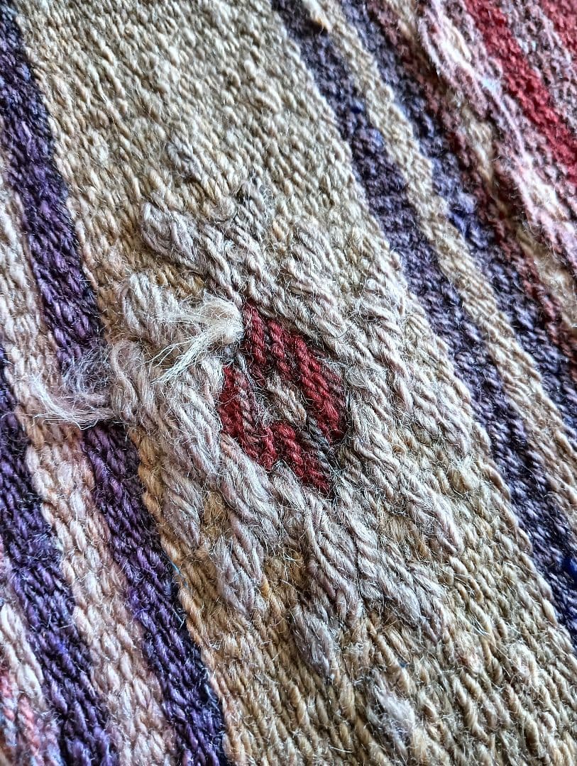 特大7.6kg 140×280色のパステルピンクのオールドキリム　カイセリ