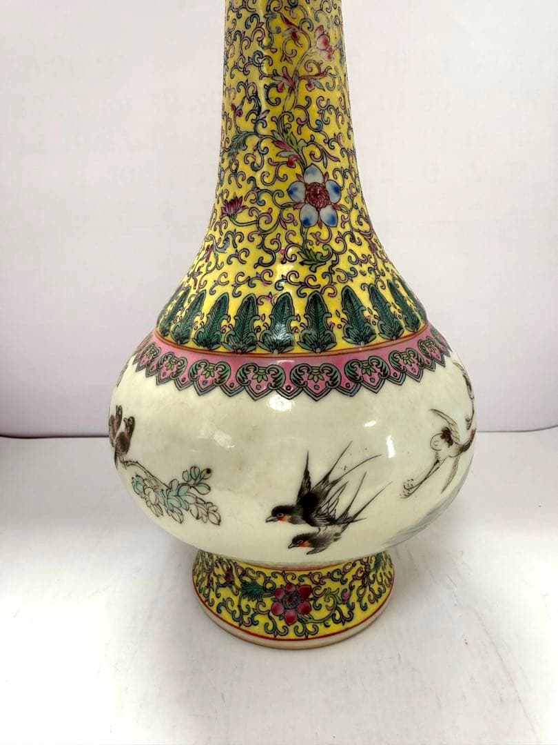 中国美術　大清乾隆年製　粉彩　送料込み