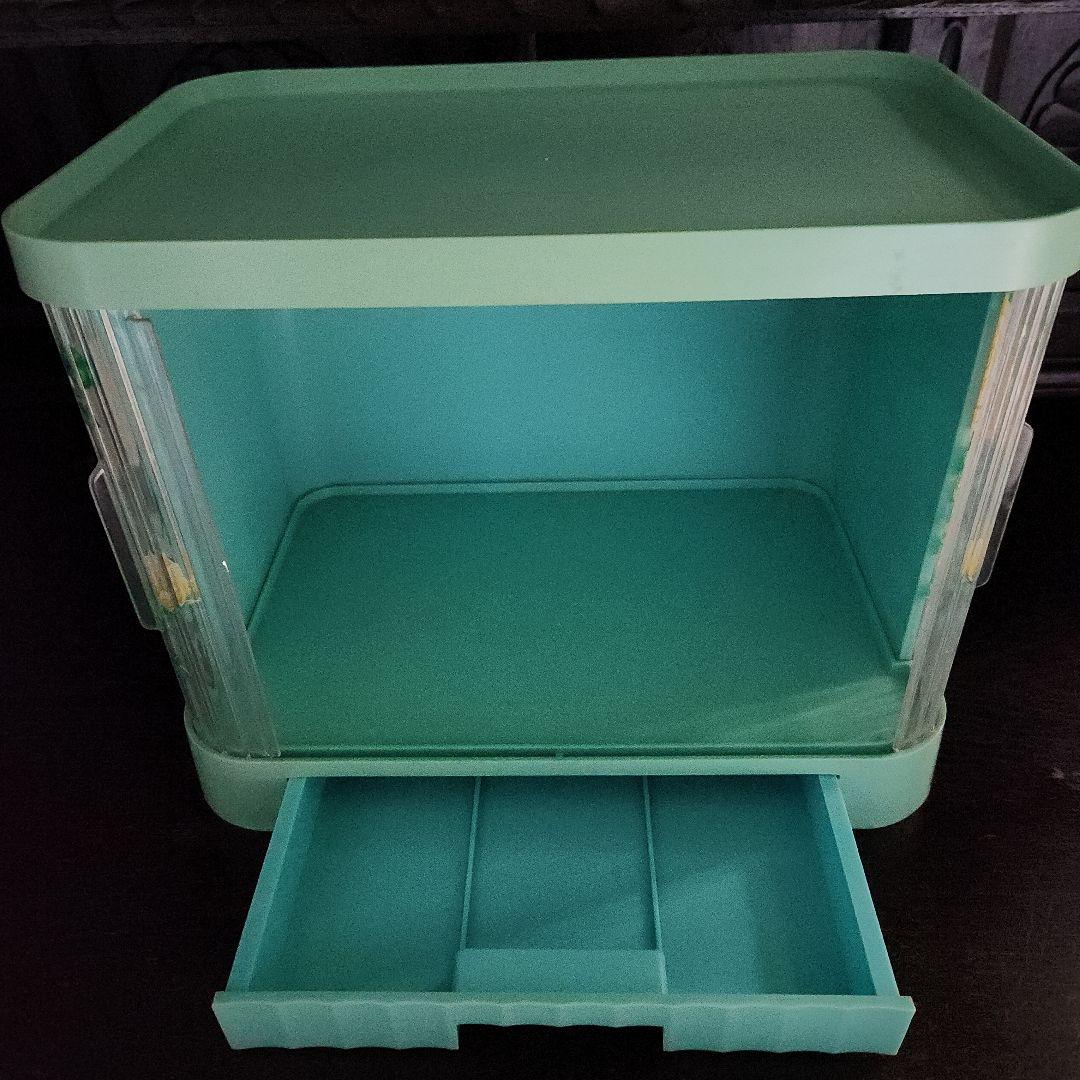 ☆昭和レトロポップ☆　蛇腹　調味料　収納ケース　水色