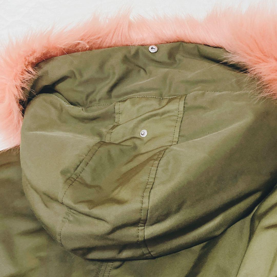 幻の逸品 海外モデル着用 XL ピンクファー ザラ モッズコート N-3B