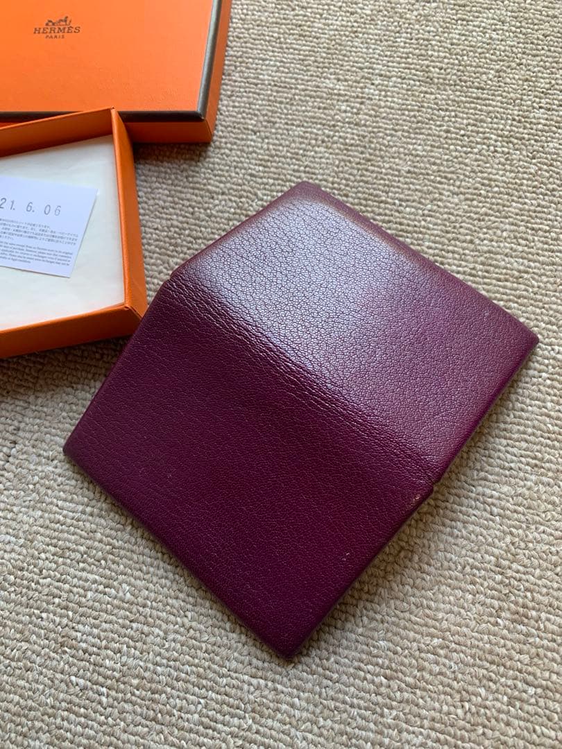 HERMES パープル 名刺入れ　カルヴィ