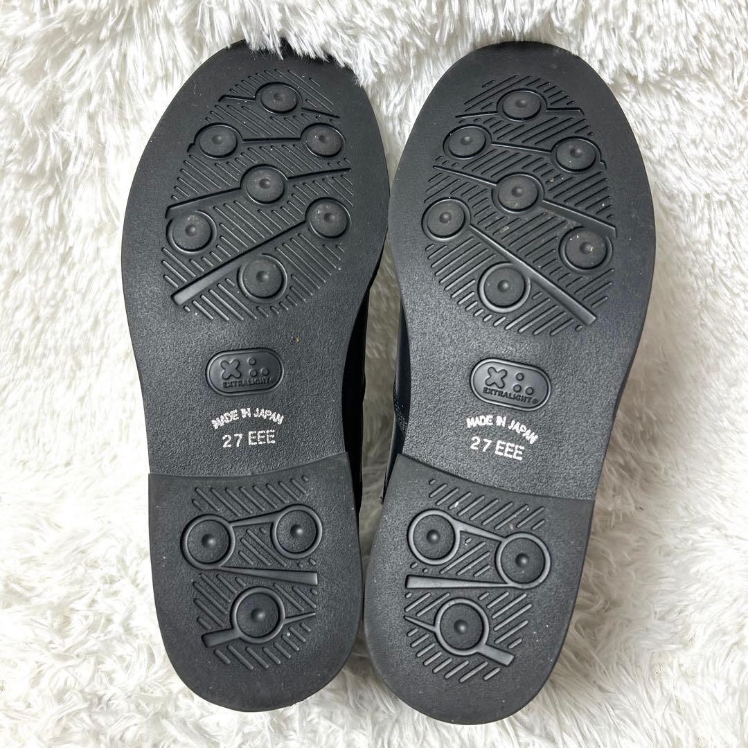 【未使用級】HARUTA レザーサイドゴアブーツ ブラック27cm 3E