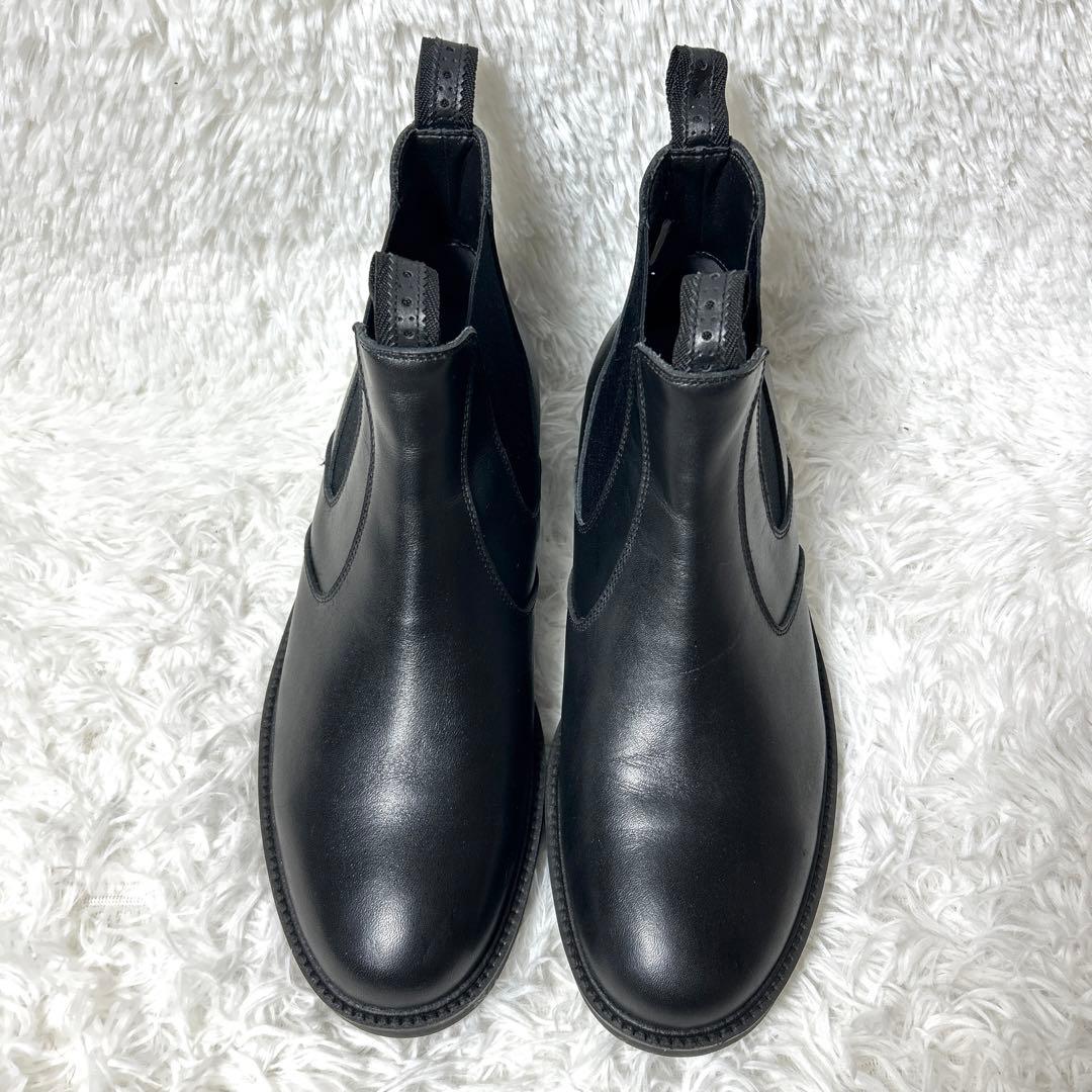 【未使用級】HARUTA レザーサイドゴアブーツ ブラック27cm 3E