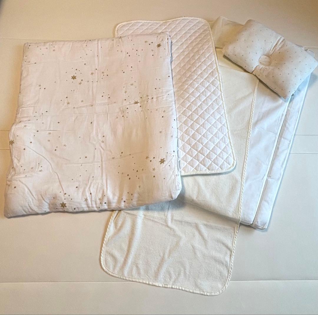 【布団一式セット】そいねーる+ロング ＋ムーブ ホワイト ベビーベッド 添い寝