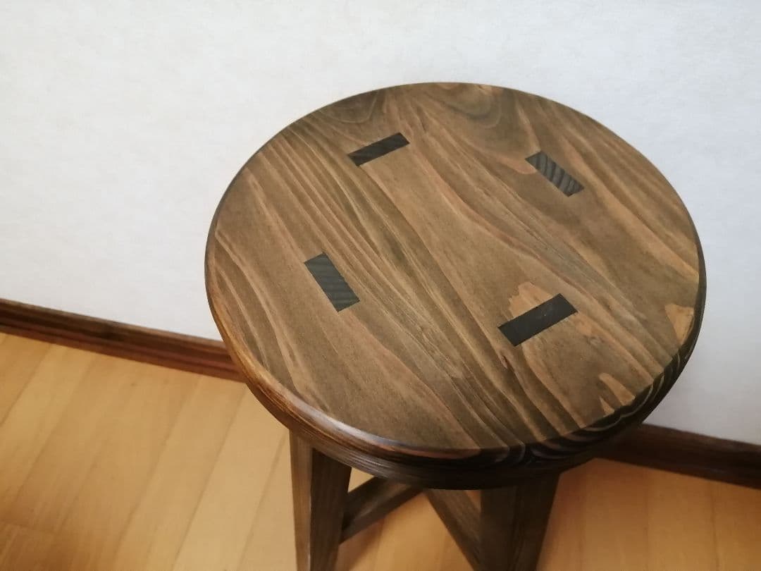 木製スツール　２脚セット　高さ40cm　丸椅子　stool