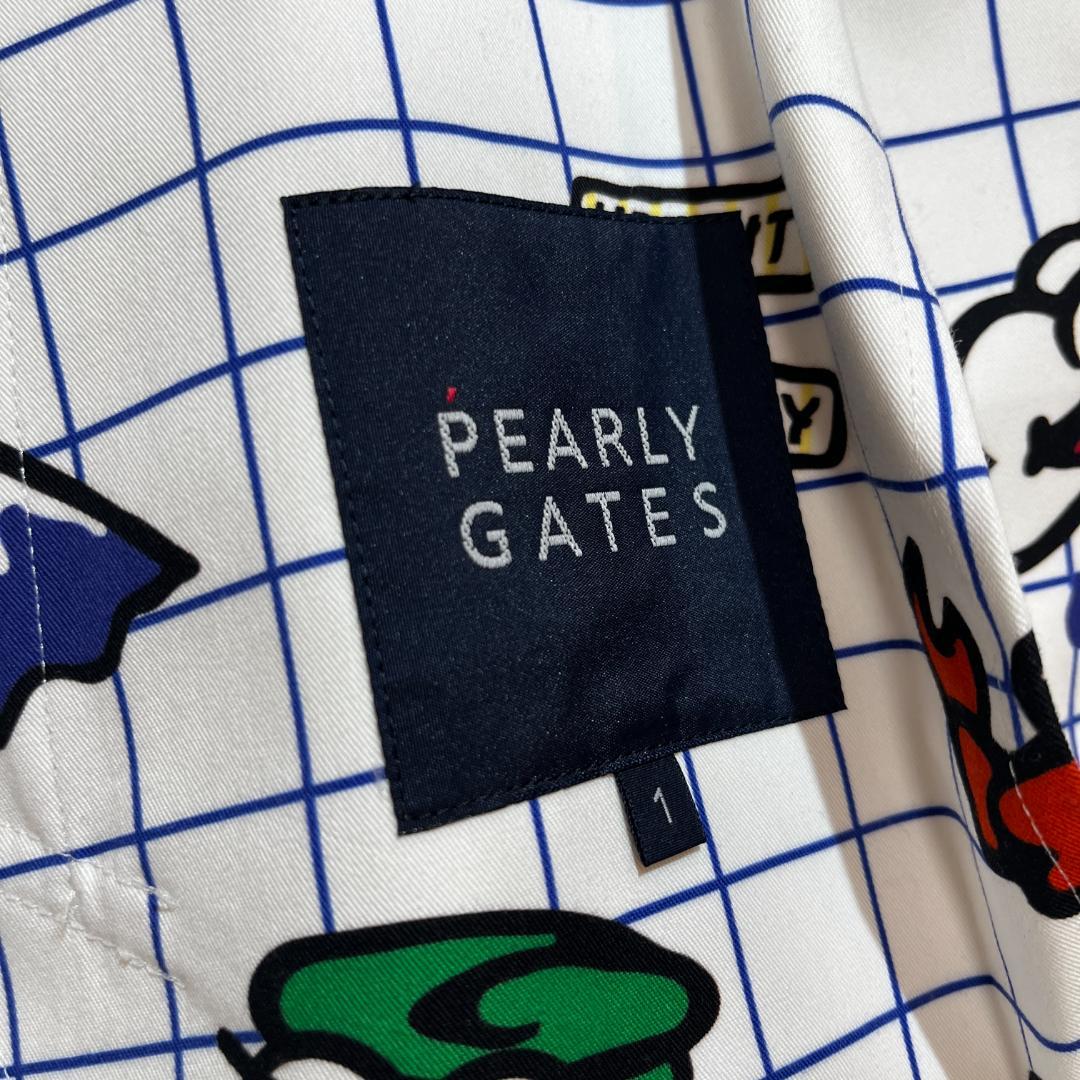 未使用★パーリーゲイツ 総柄プリントジャケットコート マルチカラー 白 1