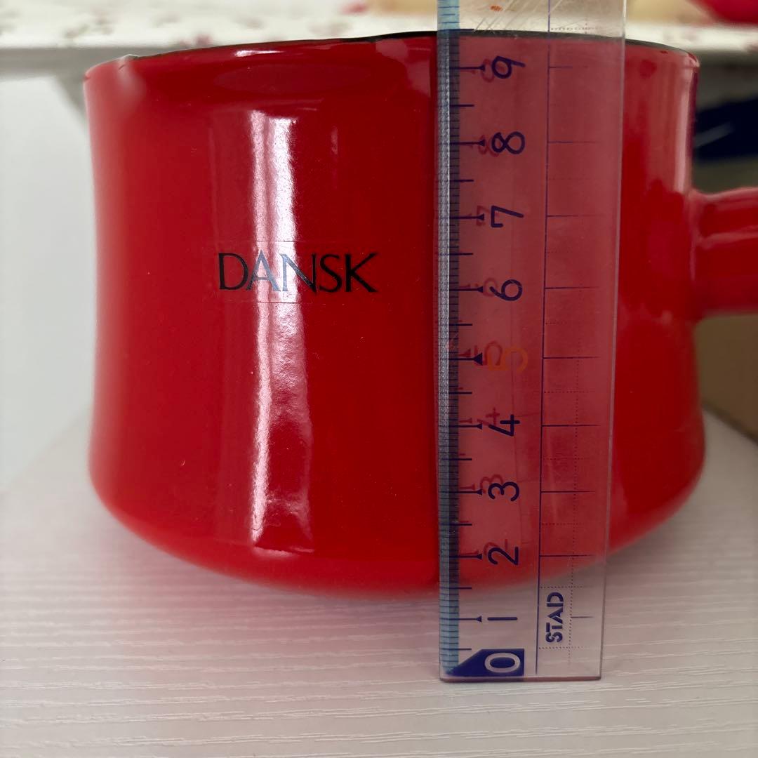 DANSK 赤い片手鍋 木製ハンドル 未使用