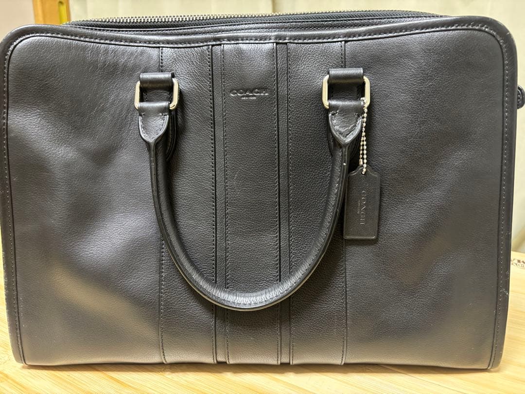Coach レザー 2wayブリーフケース ビジネスバッグ 黒