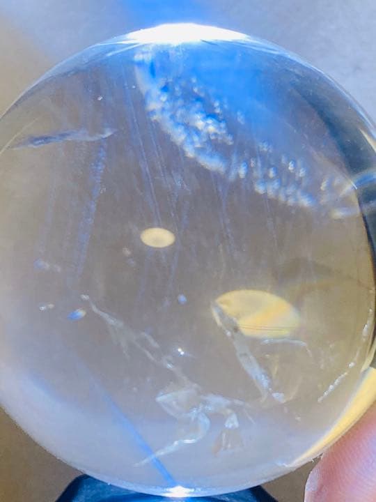 59.5㍉　299g 天然石　水晶球 エンジェルラダークオーツ　綺麗な青光