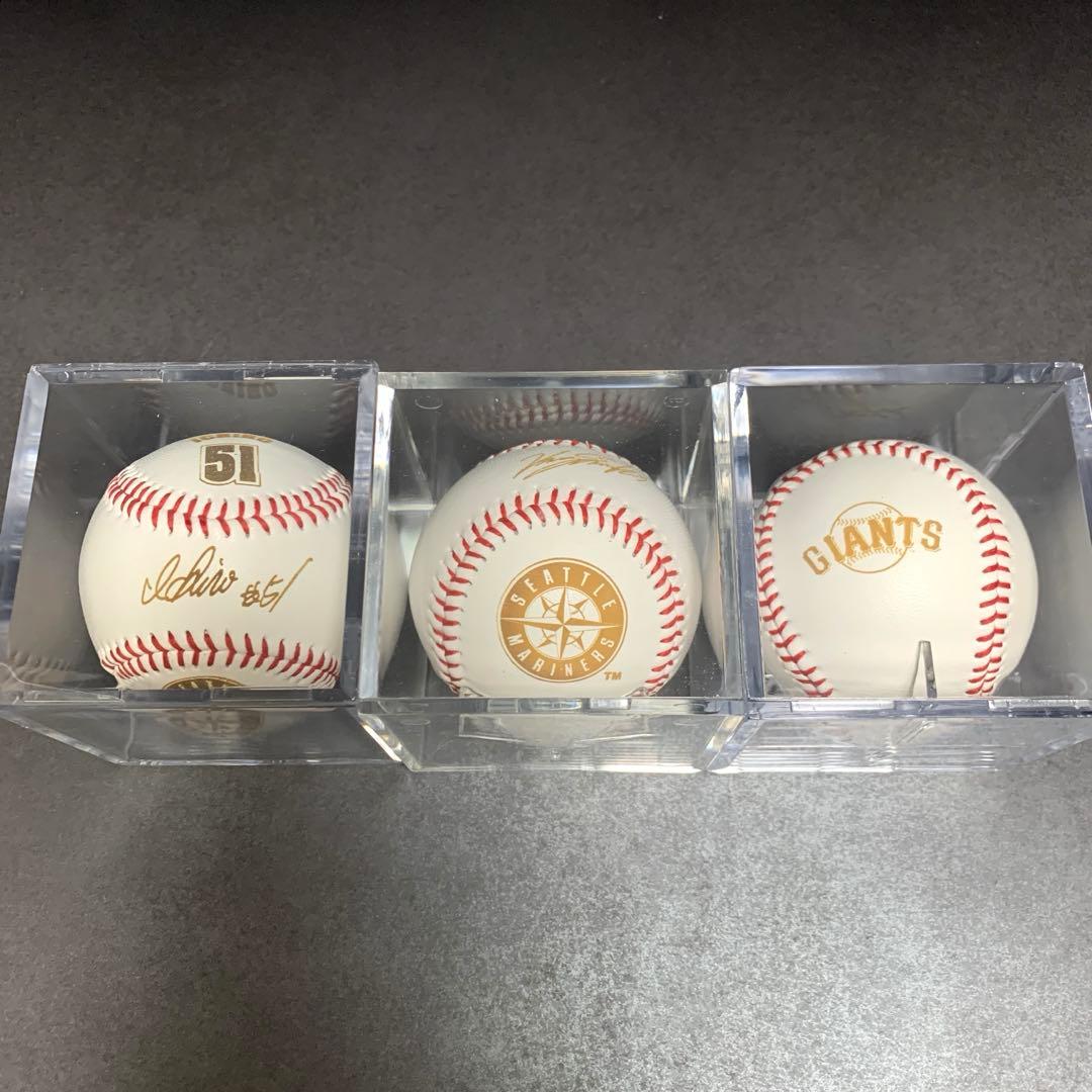 レプリカサインボール3個セット メジャーリーグ イチロー 佐々木 新庄