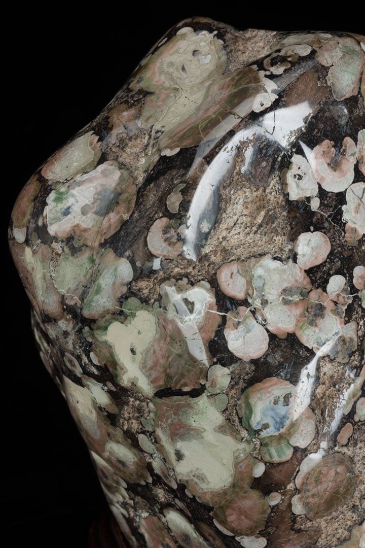 紅梅 梅花石 台付 12.1kg 鑑賞石 自然石 水石 原石 天然石 盆石 飾石