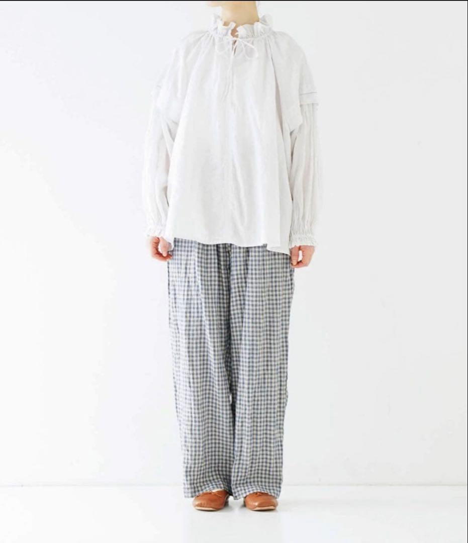 ネストローブ　リネンラミーフリル2wayブラウス