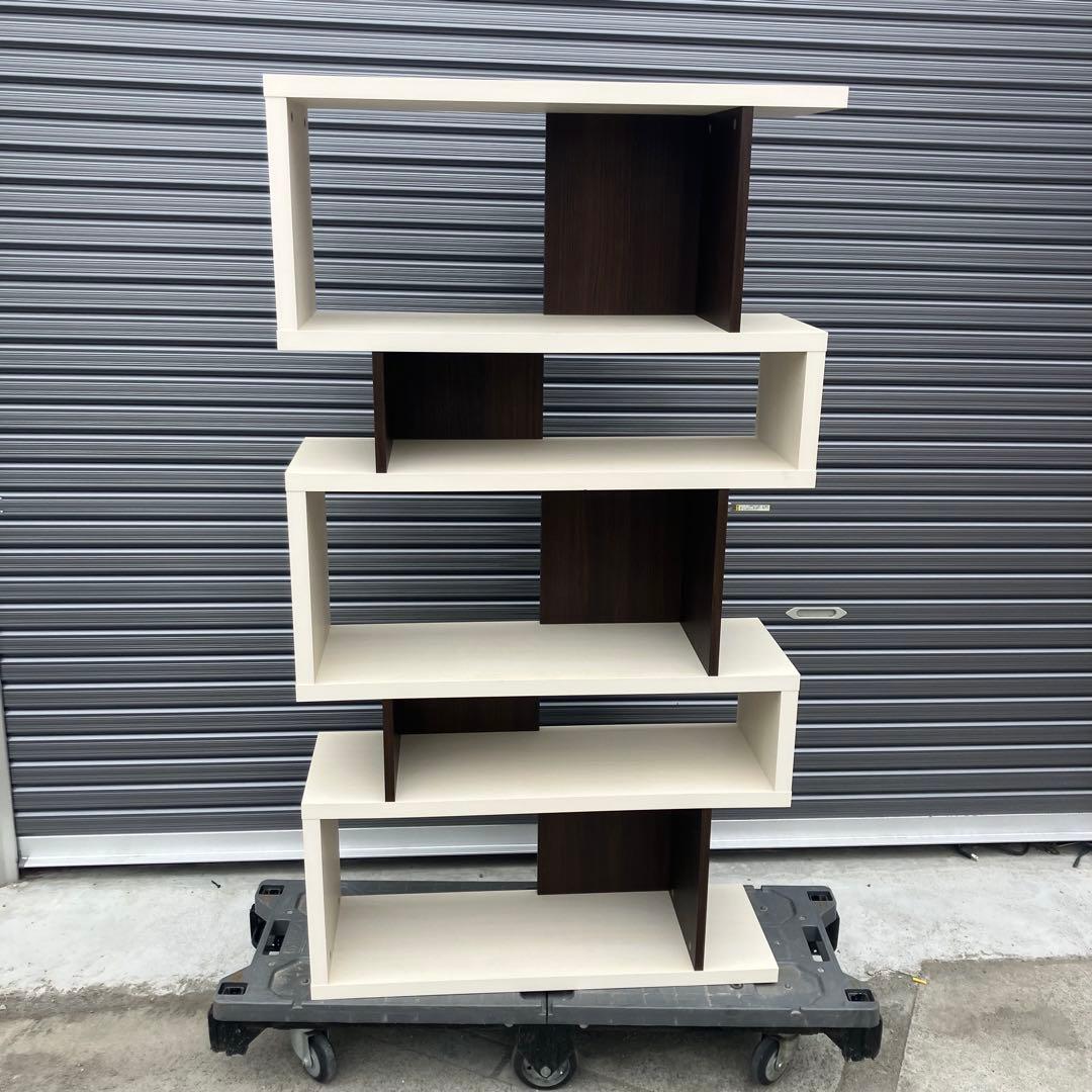 北欧レトロ 白井産業 5段 ジグザグラック 木製オープンラック 本棚 飾り棚