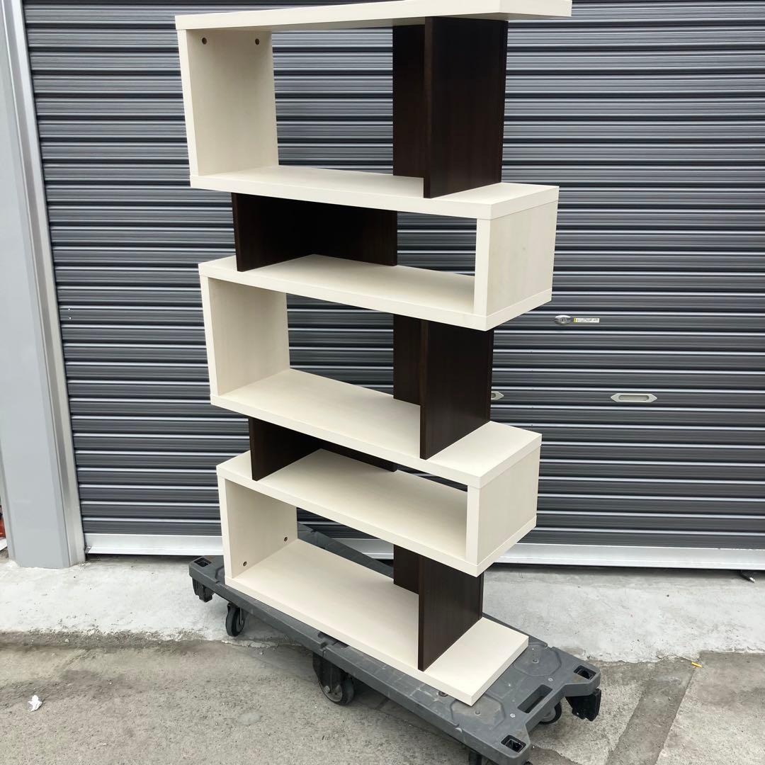 北欧レトロ 白井産業 5段 ジグザグラック 木製オープンラック 本棚 飾り棚