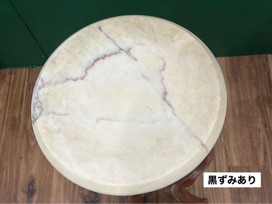 大理石 猫脚 花台 インテリア 当時物 昭和レトロ アンティーク サイドテーブ