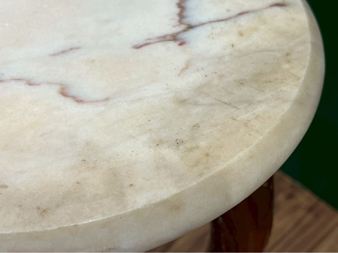 大理石 猫脚 花台 インテリア 当時物 昭和レトロ アンティーク サイドテーブ