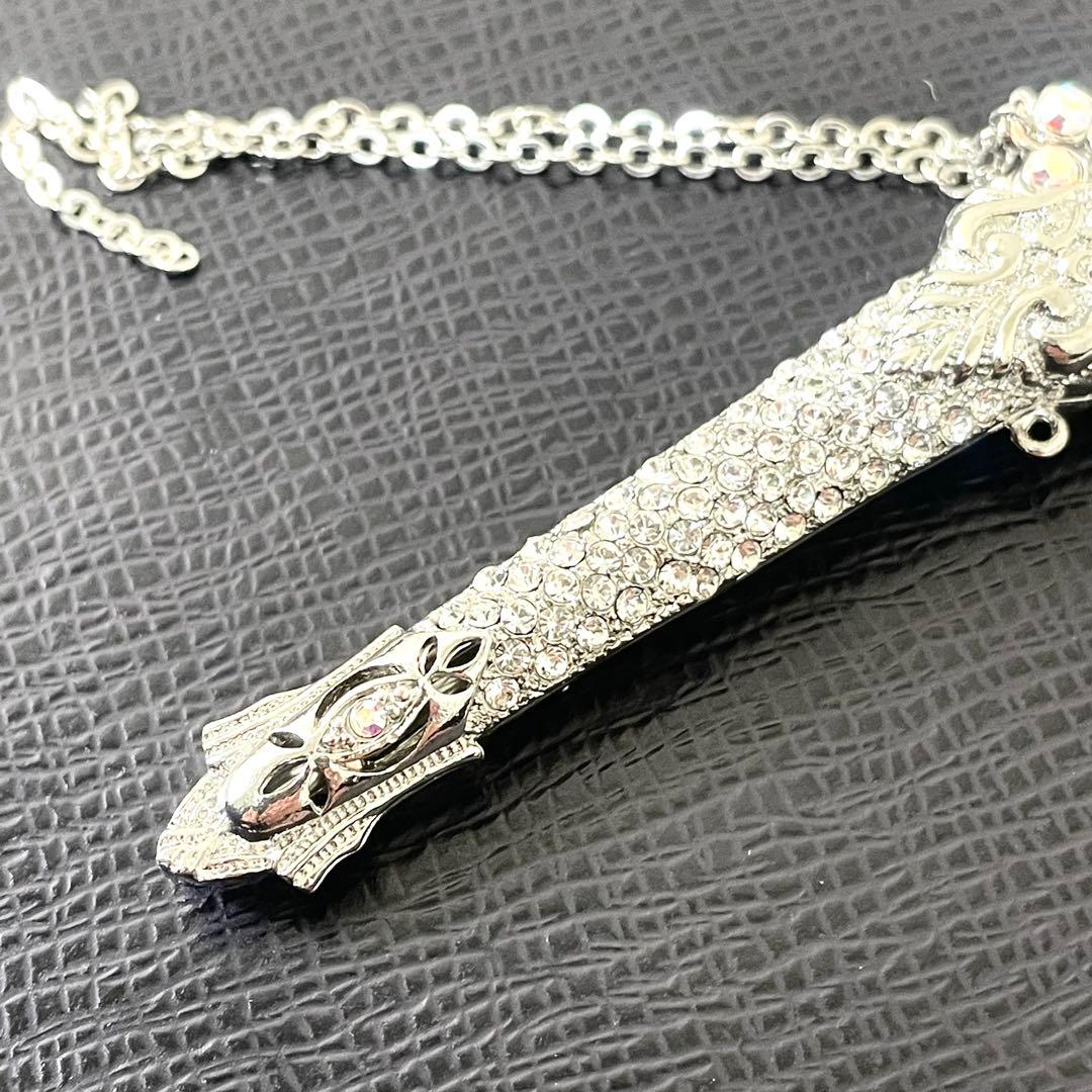 ギャラリーM ヴェニスの商人　ボールペン　剣形　シルバー　ラインストーン