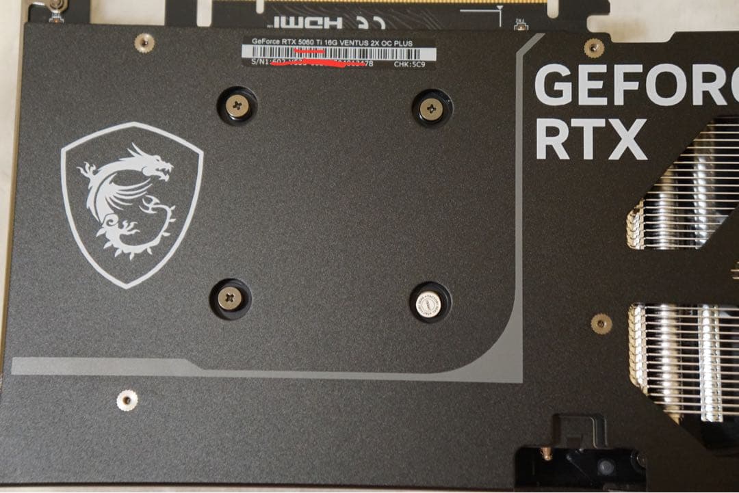 RTX5060 Ti 16G 保証期間内