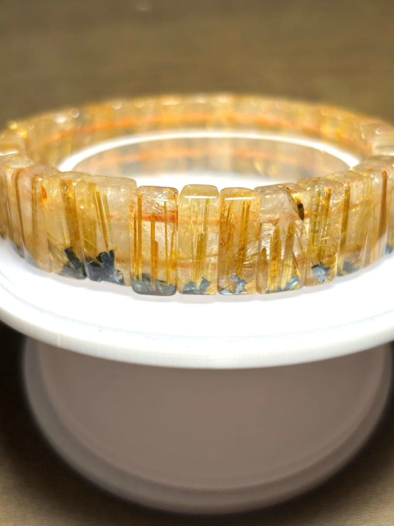 【新入荷】太陽放射タイチンルチルバングル（新品未使用）金運最強！ゴールド太針