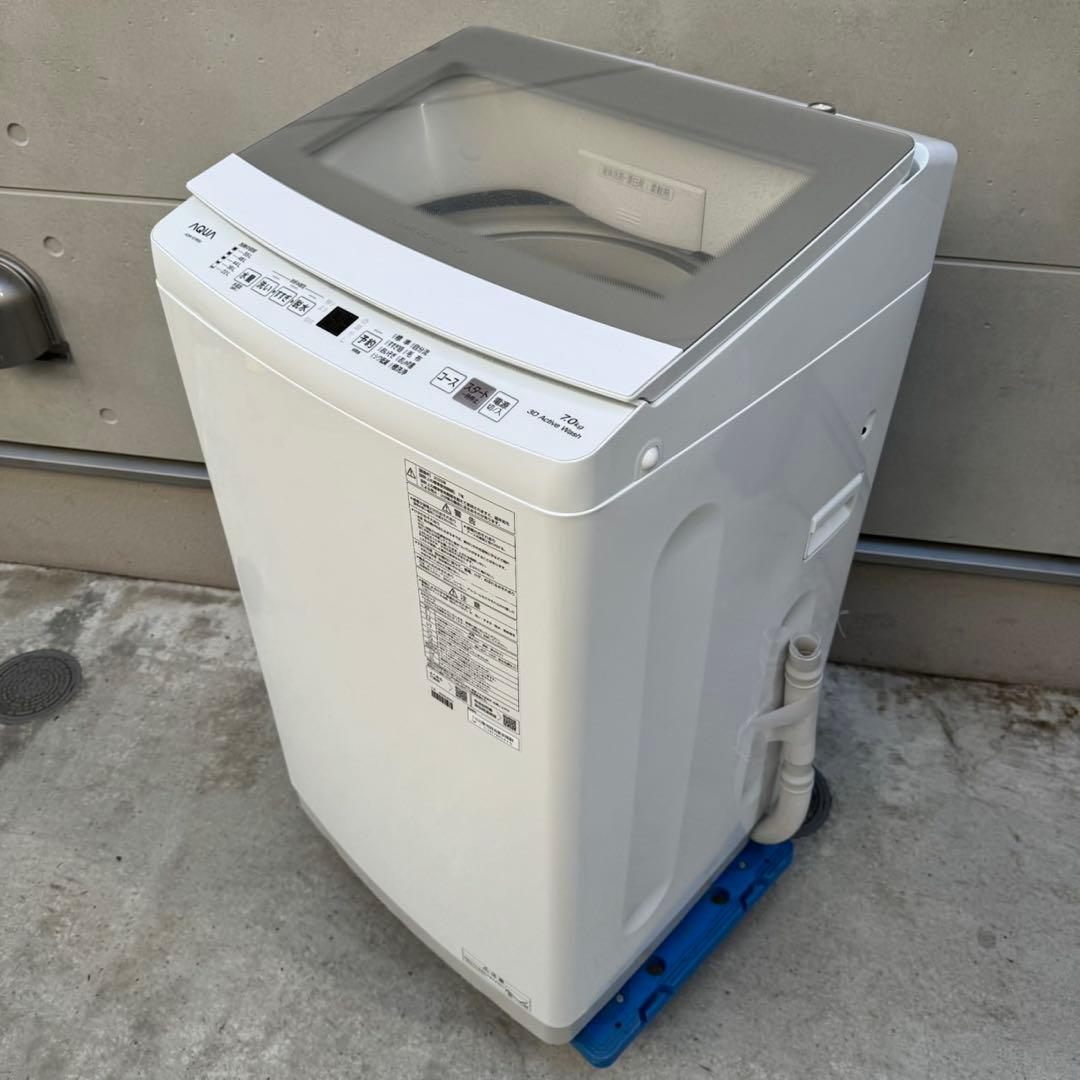 06★2025年製★ほぼ新品★アクア　洗濯機　7KG ガラス扉　一人暮らし