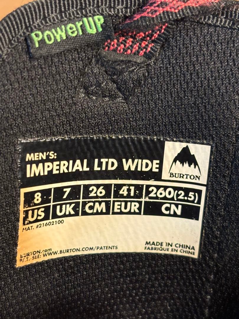 Burton Imperial LTD Wide スノーボードブーツ 26cm