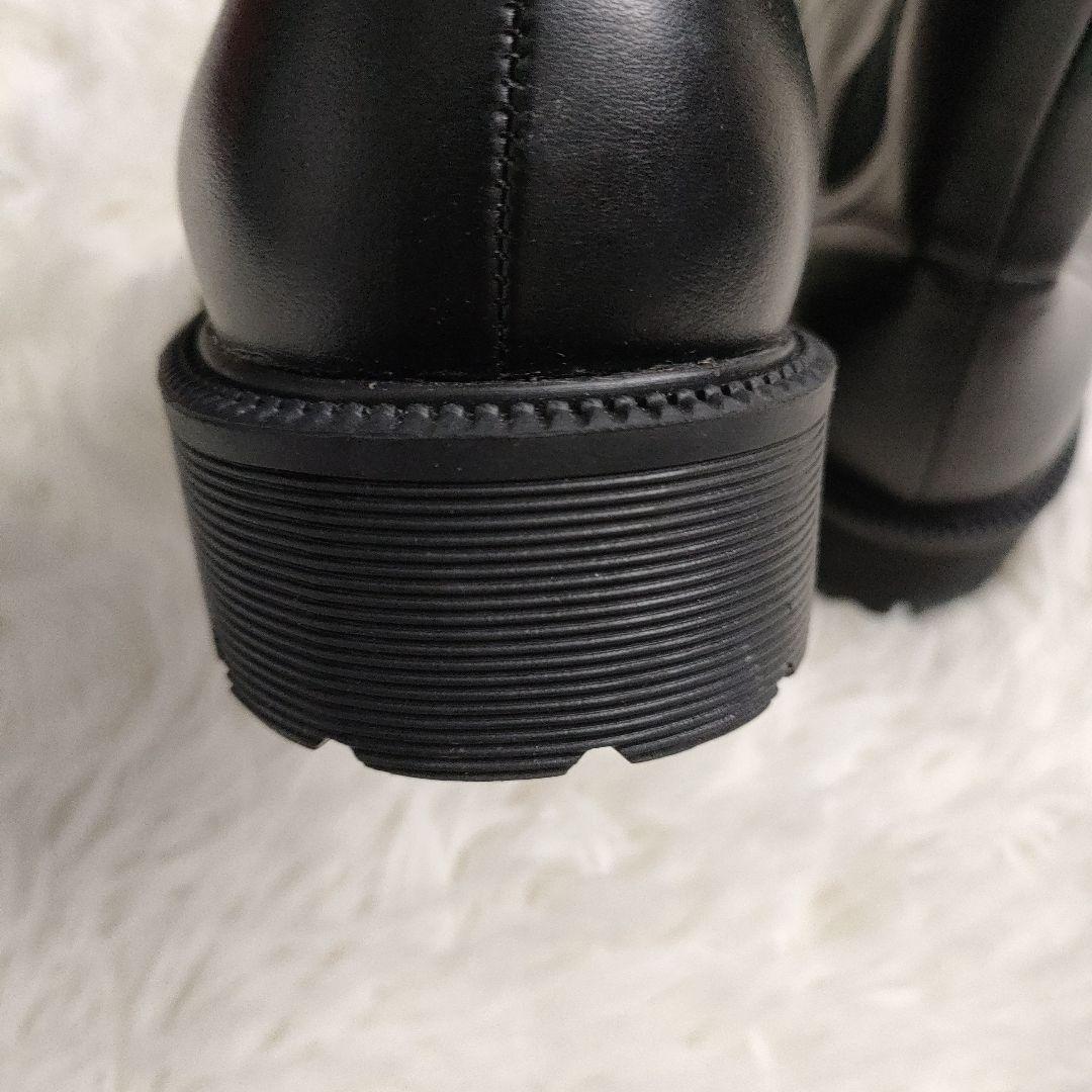 RAKUNA ラクナ 23-23.5 整体サイドゴアブーツ ブラック 黒