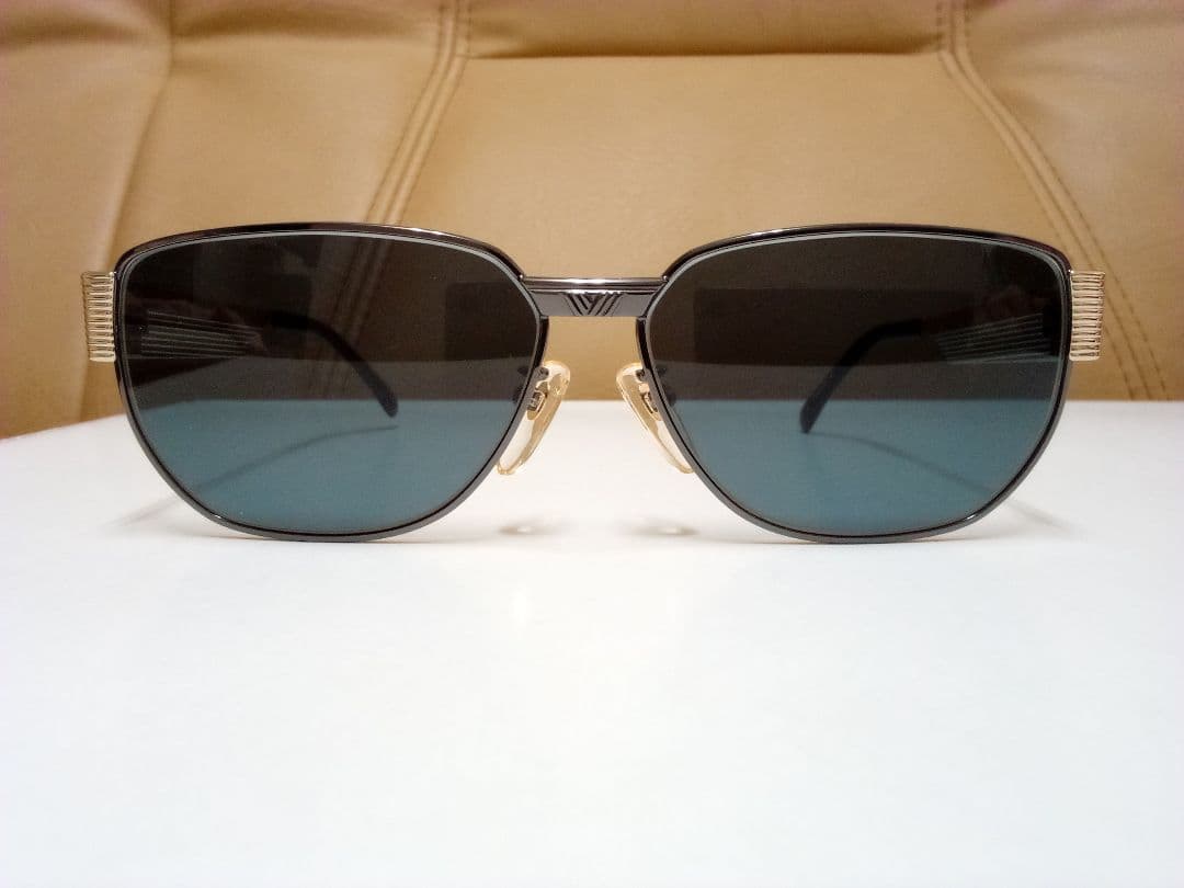 ビンテージ　サンローラン眼鏡フレーム（グレー）58サイズ