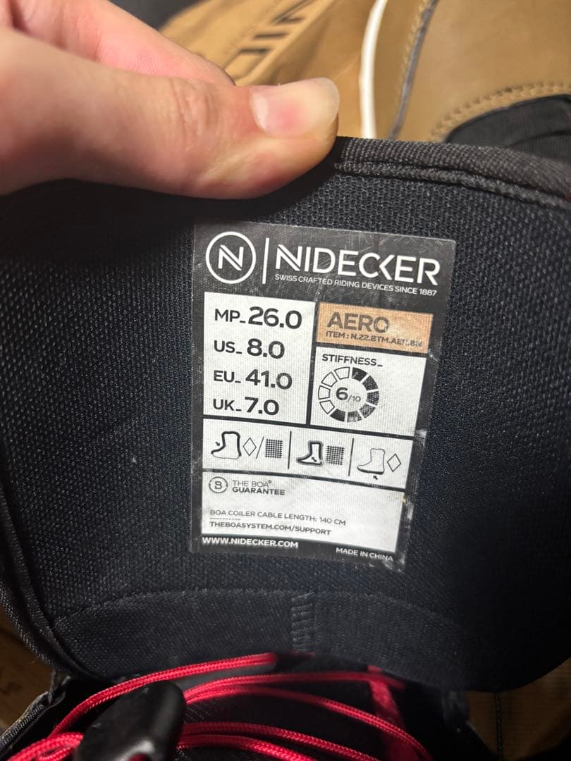 スノーボード ブーツ シューズ 26 NIDECKER AERO BOA メンズ