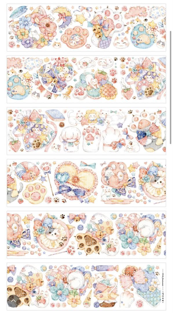 M1140.茶犁 猫咪抱枕 マスキングテープ 水晶PET