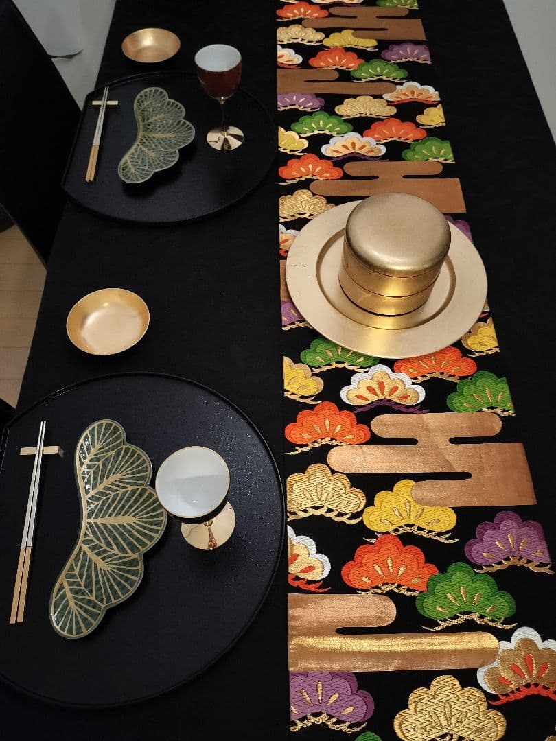 A919高級‼️縁起の良い松‼️節分‼️テーブルランナー2m12cm