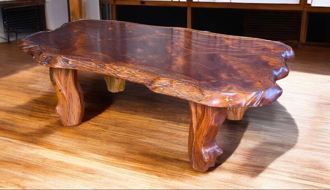 木下家具ローズマリーシリーズ★一枚板 無垢テーブル　高級ローテーブル　座卓