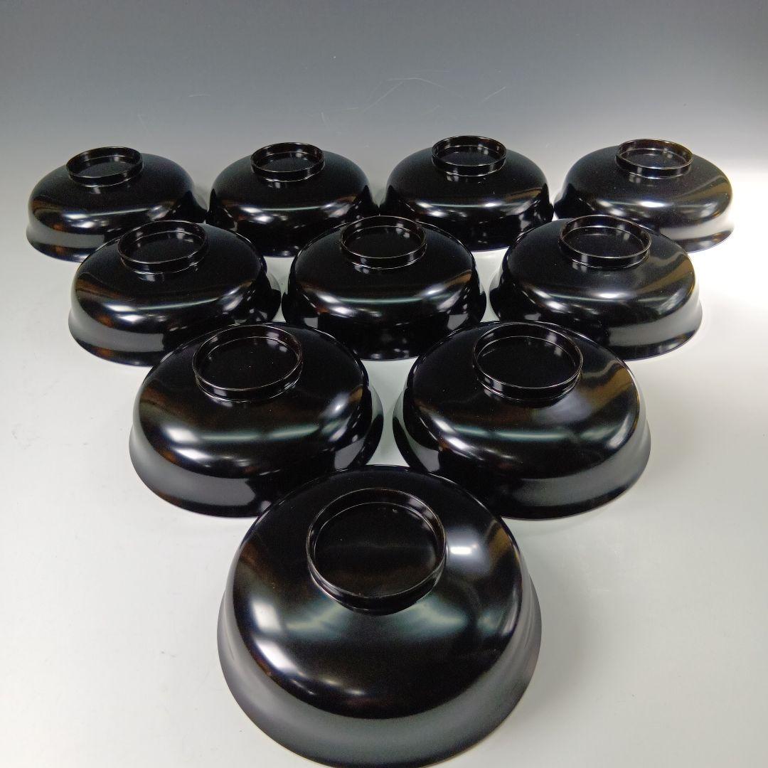 最終値下げ時代物　輪島塗沈金蒔絵　菓子碗　雑煮碗　　10客