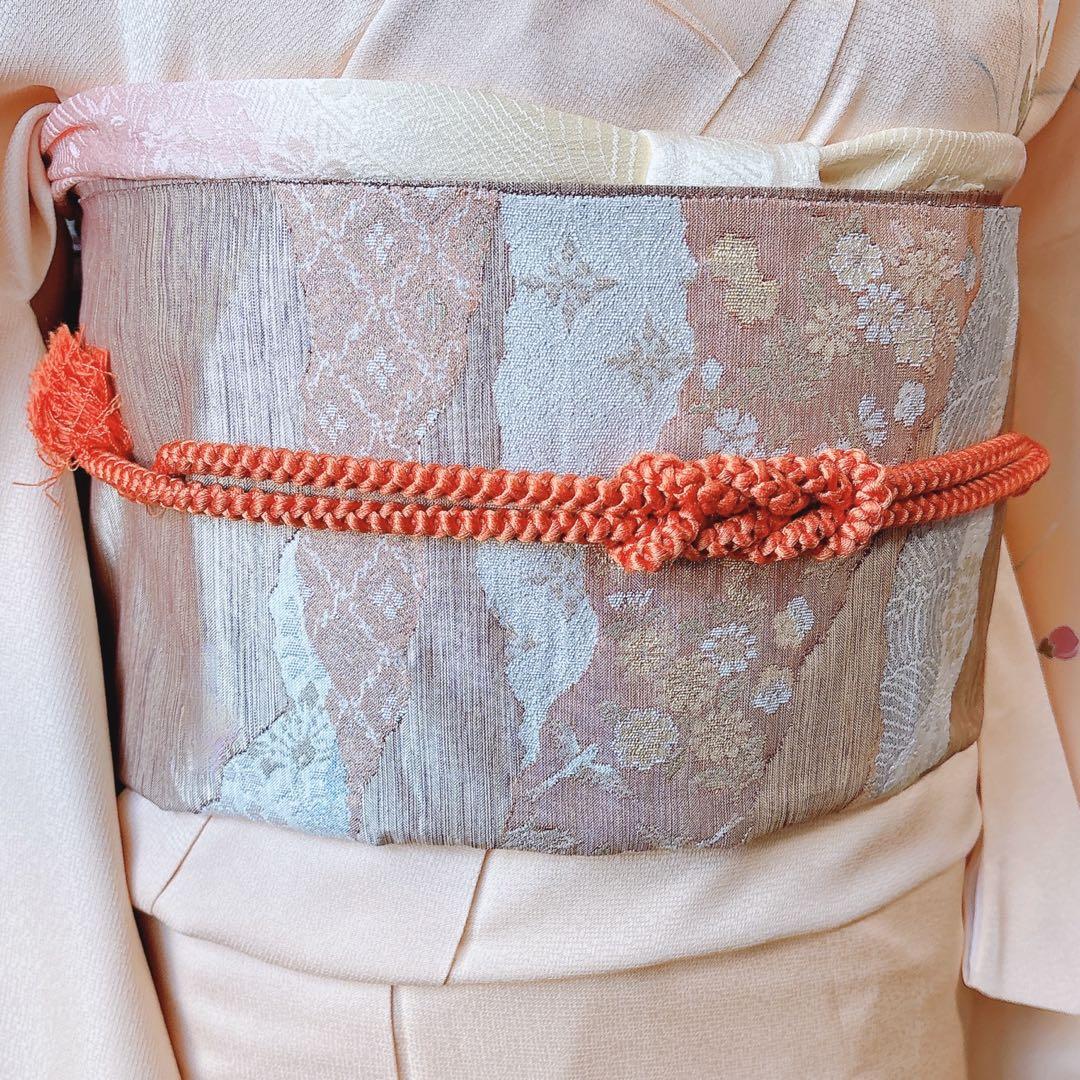 極美品　訪問着　フルセット　裄68 卒業式　入学式　M L 袋帯　ベージュ