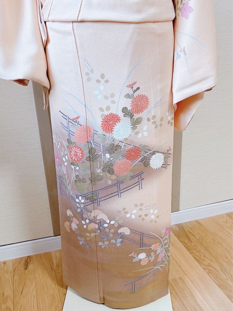 極美品　訪問着　フルセット　裄68 卒業式　入学式　M L 袋帯　ベージュ