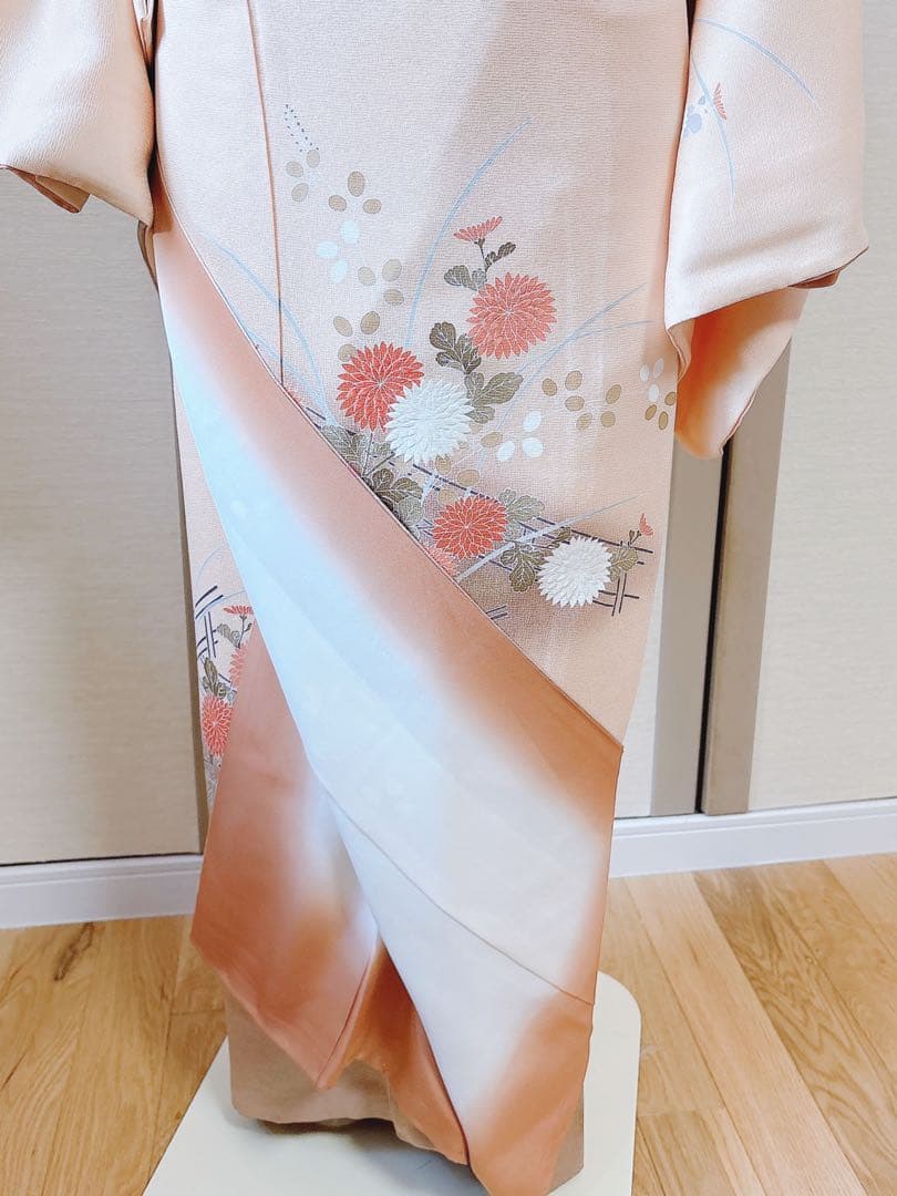 極美品　訪問着　フルセット　裄68 卒業式　入学式　M L 袋帯　ベージュ