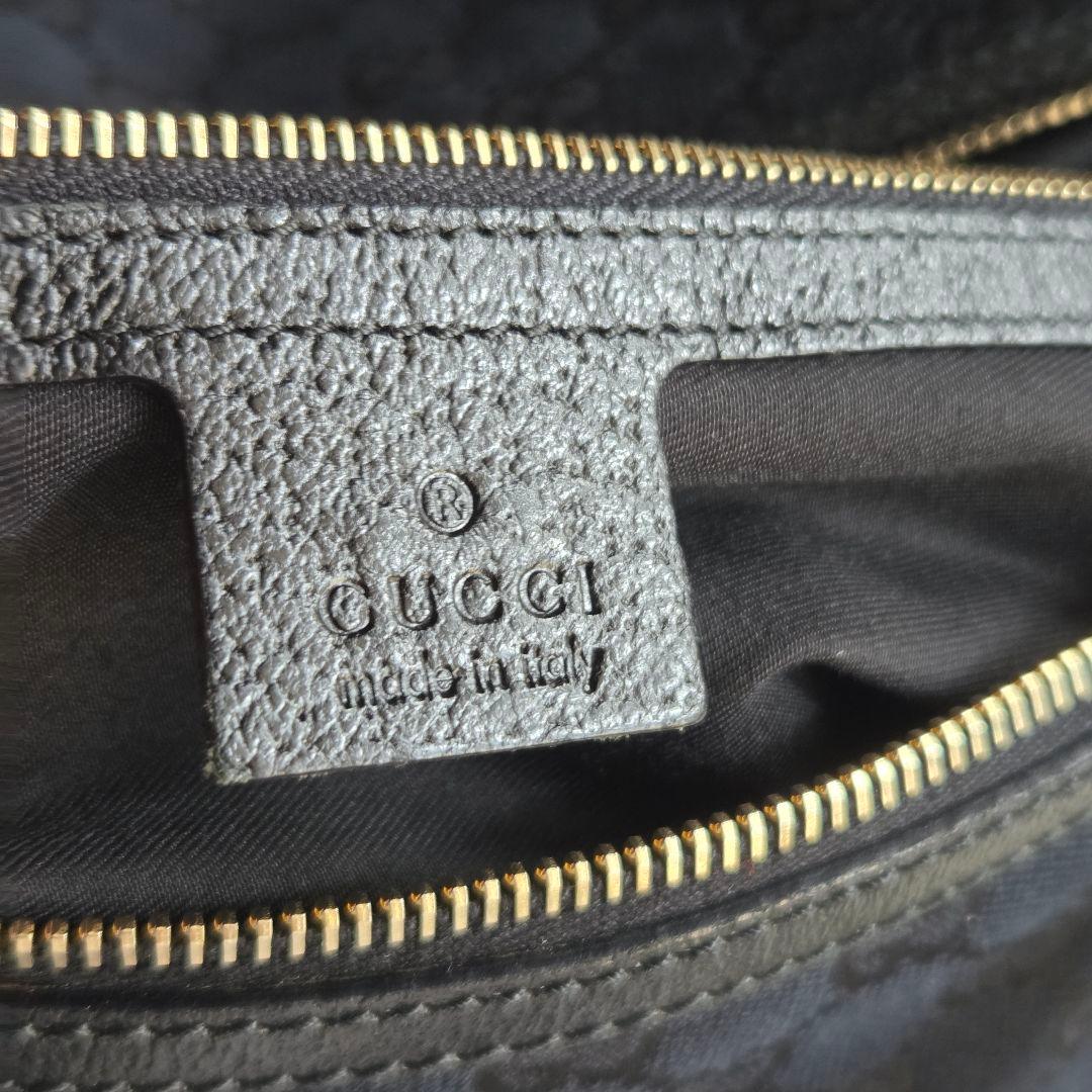 GUCCI GGキャンバス チャーミー ミディアム ボストンバッグ ブラック