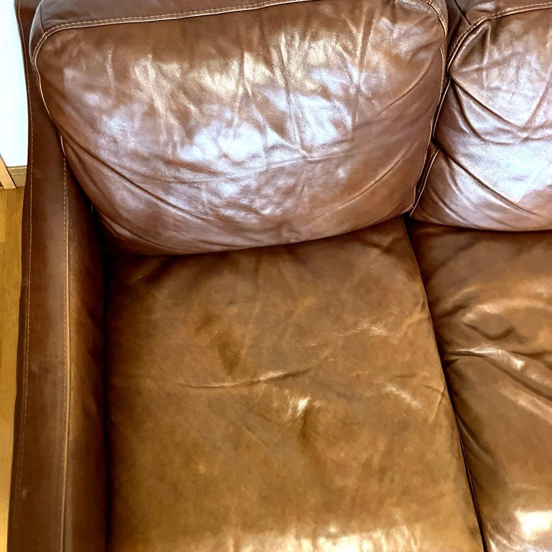 i*︎様 ブラウン レザー 2人掛けソファ