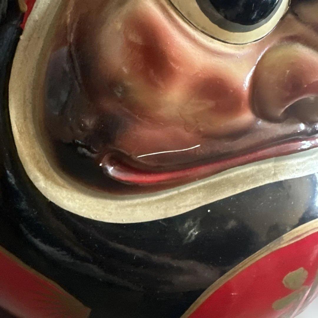 お値下げ❣️ヴィンテージ希少品‼️陶器ダルマ貯金箱　赤色の達磨 置物