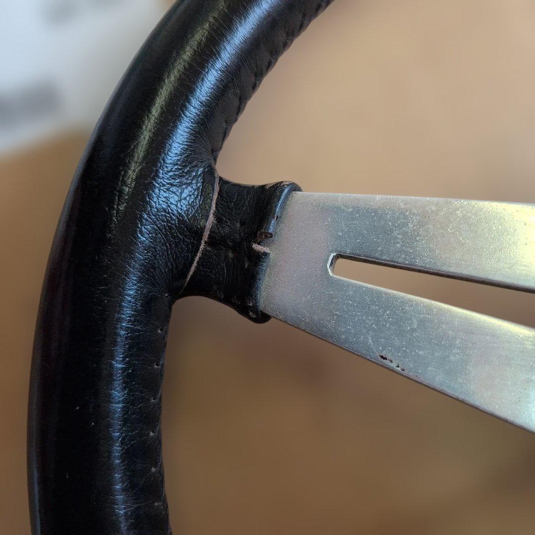 LECARRA ステアリング 3本スポーク ブラック/シルバー