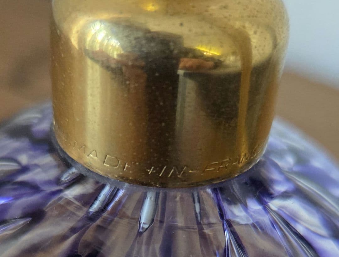 アンティーク　香水　ガラス　紫　香水瓶　マルセル　フランク　フランス