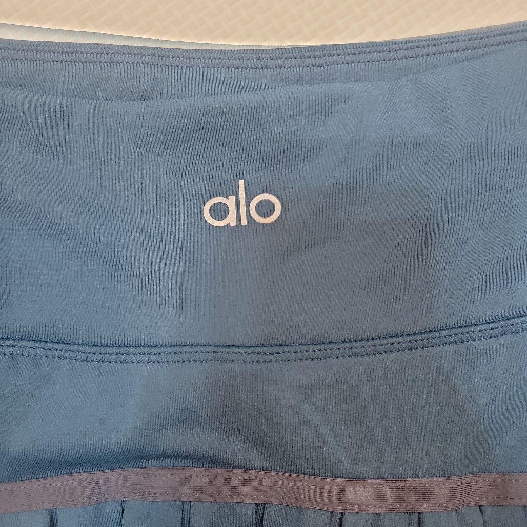 alo ヨガスカート ダークブルー フリルデザイン