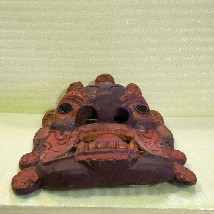 お面　マスク　木製　木彫り　 壁掛け　オブジェ　インテリア　エスニック　魔除け