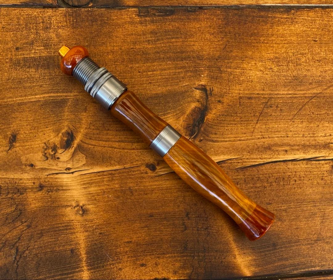 ウッドグリップ　トラウトロッド　ウッドリールシート　ロッドビルディング　黄金樟